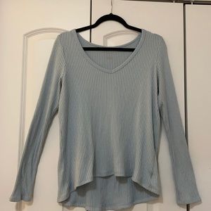 American Eagle Soft Light Blue Oversized Long Sleeve Tee